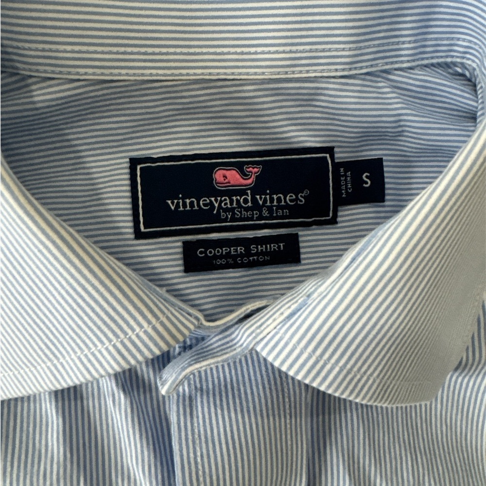 Vineyard Vines Light Blue Micro-Stripe Dress Shirt - Picture 2 of 3